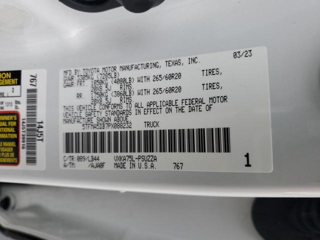 5TFMA5DB7PX088232 - 2023 TOYOTA TUNDRA CREWMAX PLATINUM WHITE photo 12