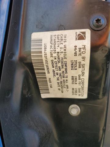 1G8AJ52FX5Z169245 - 2005 SATURN ION LEVEL 2 蓝色 照片 12