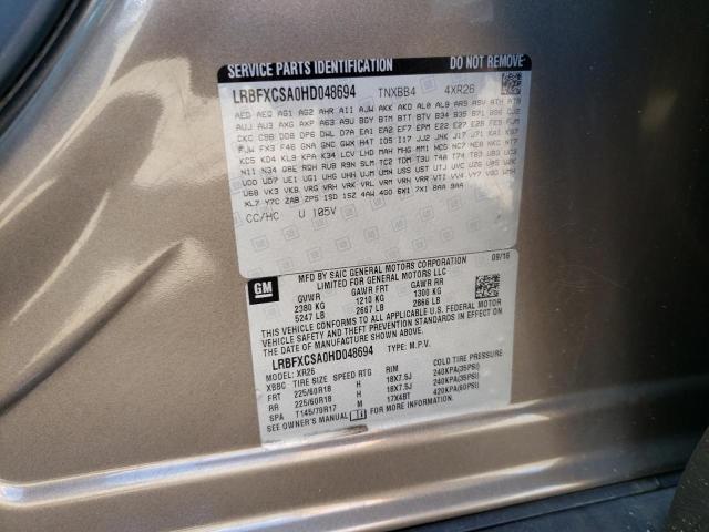 LRBFXCSA0HD048694 - 2017 BUICK ENVISION PREFERRED 灰色 照片 12