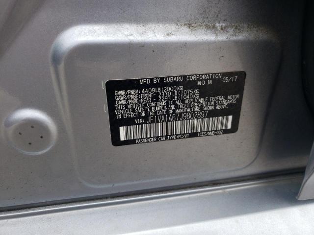 JF1VA1A67J9802897 - 2018 SUBARU WRX SILVER photo 10