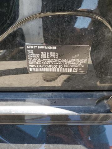 WBS33AY00MFL00180 - 2021 BMW M3 COMPETITION BLACK photo 12