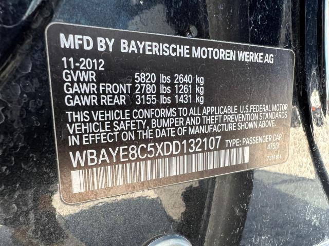 WBAYE8C5XDD132107 - 2013 BMW 750 LI BLACK photo 15