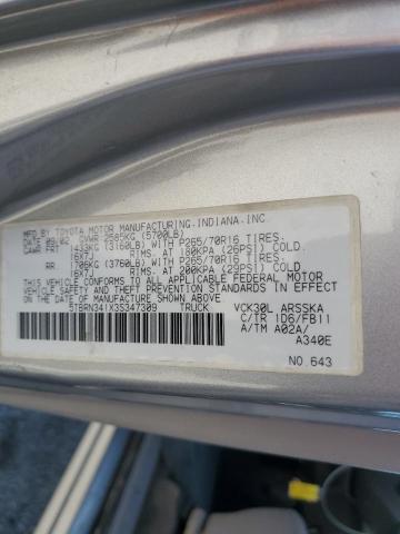 5TBRN341X3S347309 - 2003 TOYOTA TUNDRA ACCESS CAB SR5 SILVER photo 12