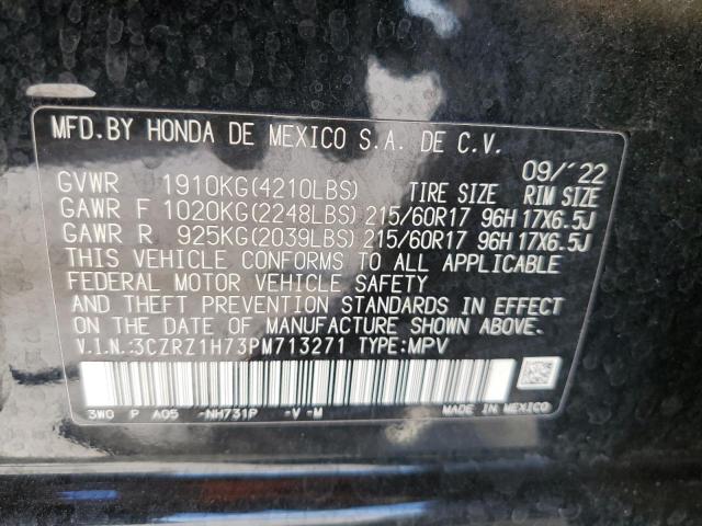 3CZRZ1H73PM713271 - 2023 HONDA HR-V EXL BLACK photo 13