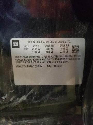 2G4GR5EK7C9139396 - 2012 BUICK REGAL 蓝色 照片 12