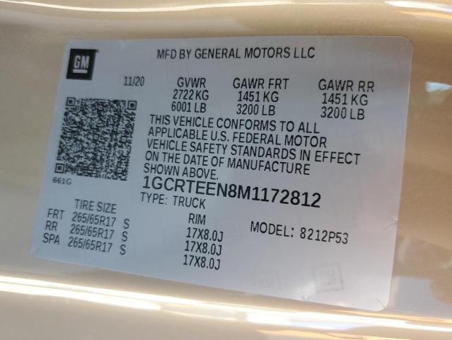 1GCRTEEN8M1172812 - 2021 CHEVROLET COLORADO ZR2 TAN photo 12