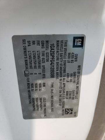 1GAZGPFG4J1209388 - 2018 CHEVROLET EXPRESS G3 LT WHITE photo 13