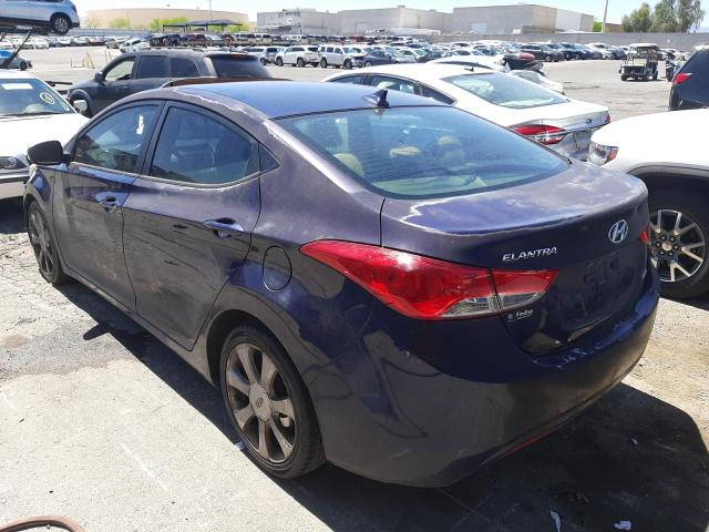 5NPDH4AEXDH236711 - 2013 HYUNDAI ELANTRA GLS BLUE photo 2