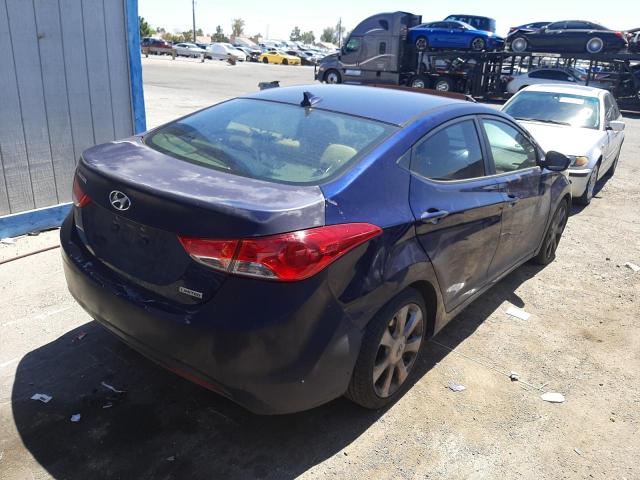 5NPDH4AEXDH236711 - 2013 HYUNDAI ELANTRA GLS BLUE photo 3