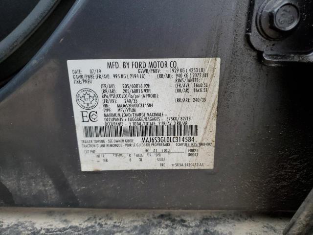 MAJ6S3GL0LC314584 - 2020 FORD ECOSPORT SE ნაცრისფერი ფოტო 14