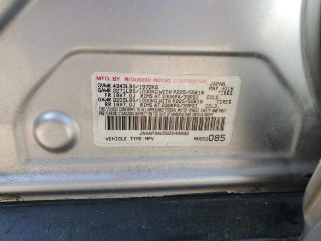 JA4AP3AU5GZ049892 - 2016 MITSUBISHI OUTLANDER ES SILVER photo 12