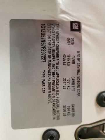 1G1ZU57N57F297227 - 2007 CHEVROLET MALIBU LTZ WHITE photo 12