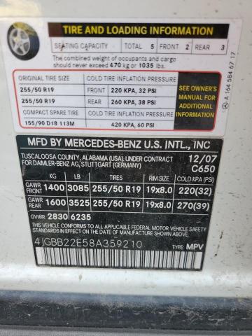 4JGBB22E58A359210 - 2008 MERCEDES-BENZ ML 320 CDI WHITE photo 13