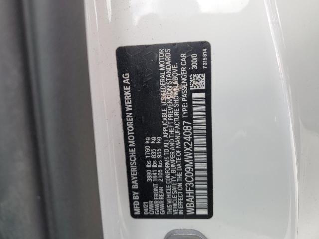 WBAHF3C09MWX24087 - 2021 BMW Z4 SDRIVE30I WHITE photo 12