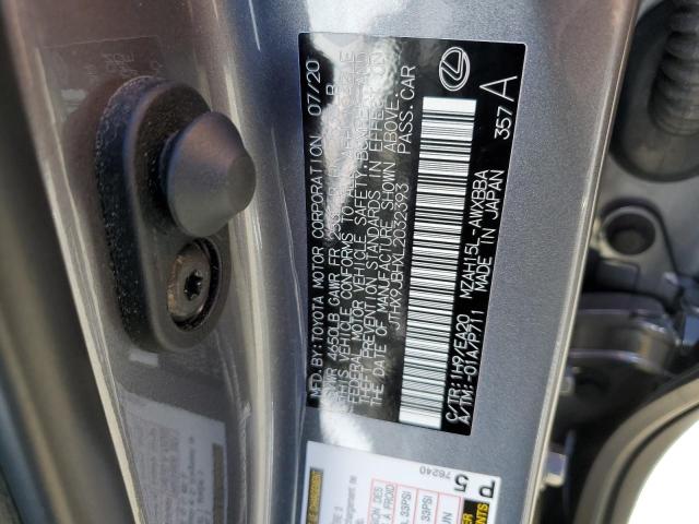 JTHX9JBHXL2032393 - 2020 LEXUS UX 250H GRAY photo 12