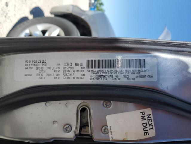 1C6RR6TT8KS704743 - 2019 RAM 1500 CLASS SLT 银色 照片 12