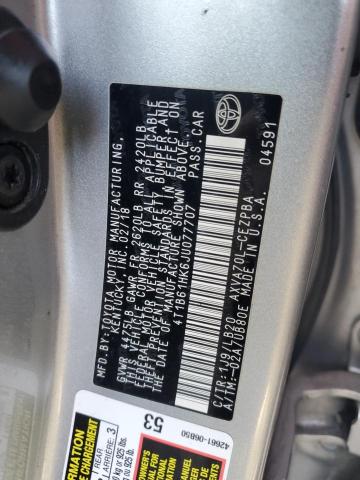 4T1B61HK6JU077707 - 2018 TOYOTA CAMRY XSE SILVER photo 12