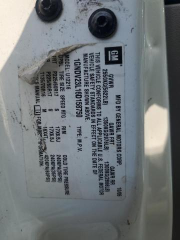 1GNDV23L16D158750 - 2006 CHEVROLET UPLANDER LS WHITE photo 13