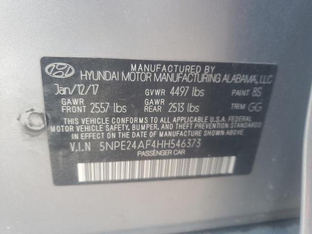 5NPE24AF4HH546373 - 2017 HYUNDAI SONATA SE GRAY photo 12