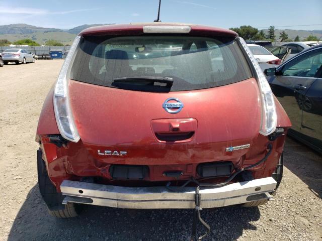 1N4AZ0CPXFC308356 - 2015 NISSAN LEAF S RED photo 6