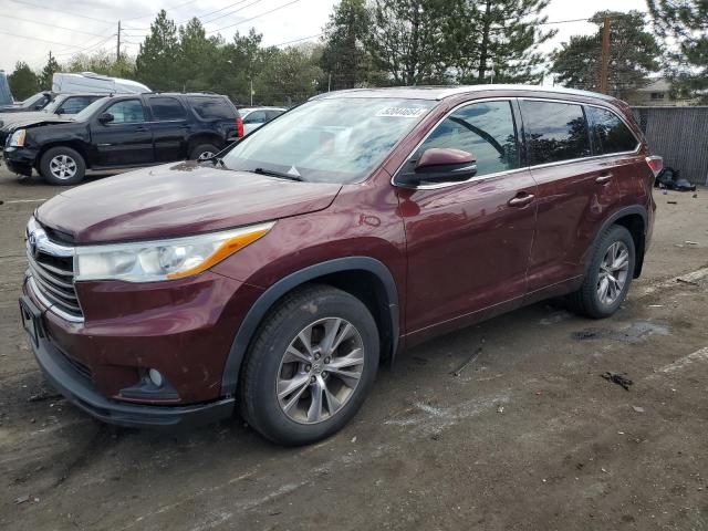 5TDJKRFHXES010247 - 2014 TOYOTA HIGHLANDER XLE MAROON photo 1