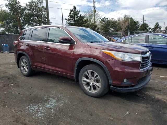 5TDJKRFHXES010247 - 2014 TOYOTA HIGHLANDER XLE MAROON photo 4
