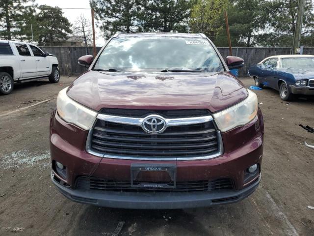 5TDJKRFHXES010247 - 2014 TOYOTA HIGHLANDER XLE MAROON photo 5