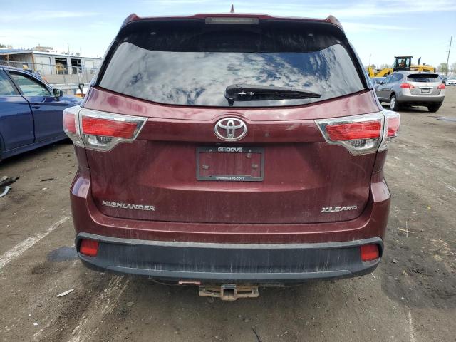 5TDJKRFHXES010247 - 2014 TOYOTA HIGHLANDER XLE MAROON photo 6