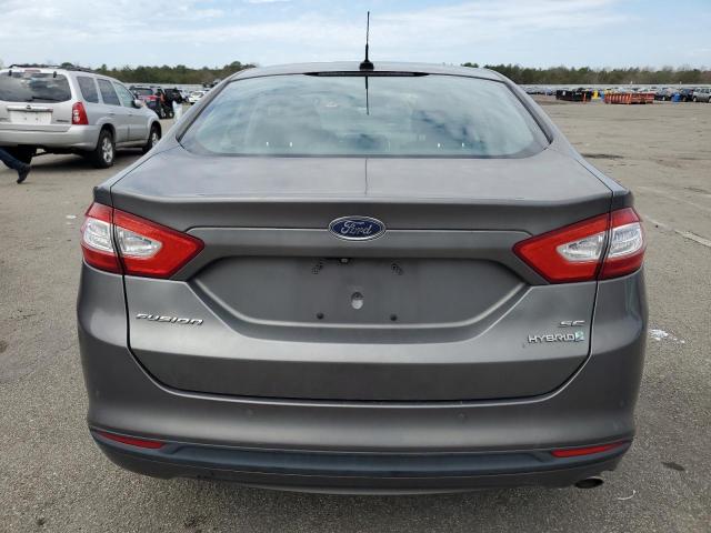 3FA6P0LU3ER117444 - 2014 FORD FUSION SE HYBRID GRAY photo 6