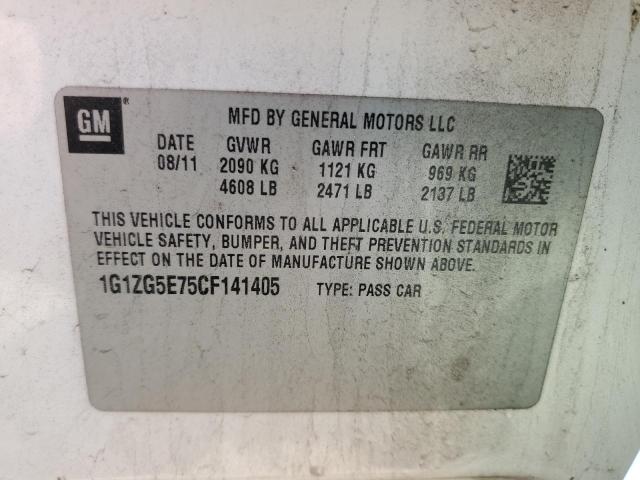 1G1ZG5E75CF141405 - 2012 CHEVROLET MALIBU LTZ CREAM photo 12