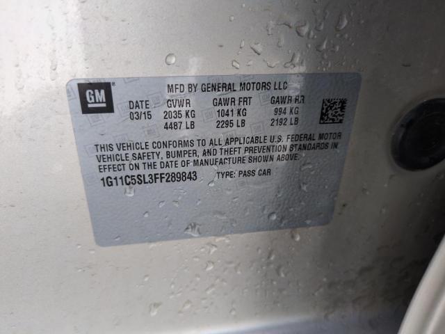 1G11C5SL3FF289843 - 2015 CHEVROLET MALIBU 1LT CREAM photo 12