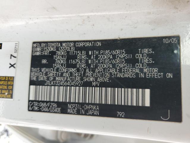 JTLKT324564045927 - 2006 TOYOTA SCION XB WHITE photo 12