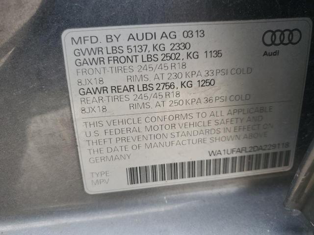 WA1UFAFL2DA229118 - 2013 AUDI A4 ALLROAD PREMIUM PLUS GRAY photo 12