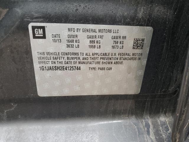 1G1JA6SH2E4125744 - 2014 CHEVROLET SONIC LS GRAY photo 12