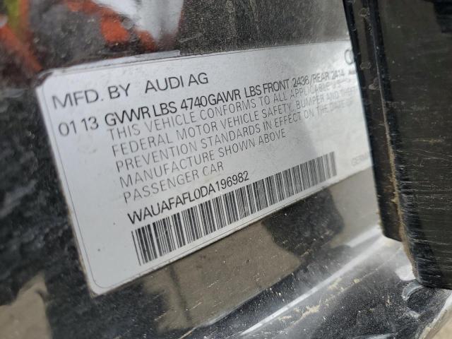 WAUAFAFL0DA196982 - 2013 AUDI A4 PREMIUM BLACK photo 13