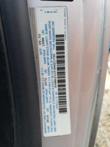 3VWBK21C53M421735 - 2003 VOLKSWAGEN NEW BEETLE GL 银色 照片 12