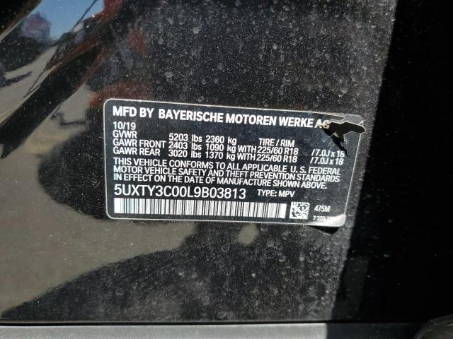 5UXTY3C00L9B03813 - 2020 BMW X3 SDRIVE30I BLACK photo 12