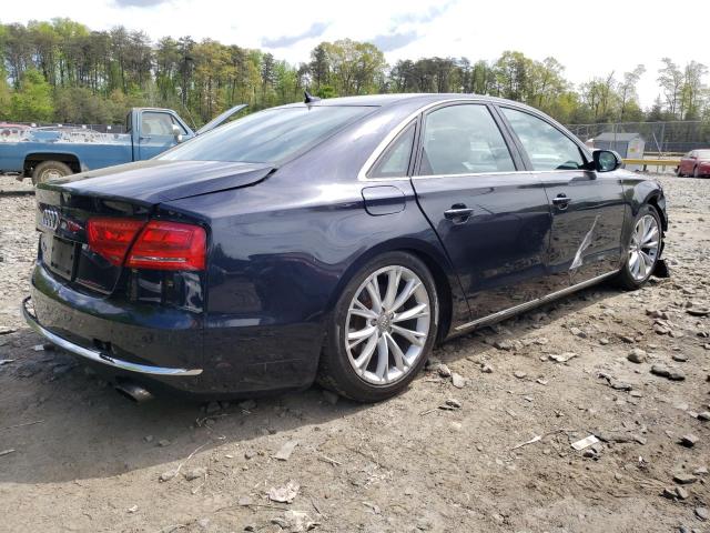 WAUAGAFD4DN009256 - 2013 AUDI A8 QUATTRO BLUE photo 3