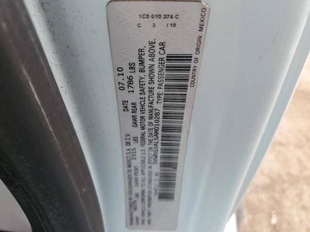 3VWRG3AL5AM010287 - 2010 VOLKSWAGEN NEW BEETLE BLUE photo 12