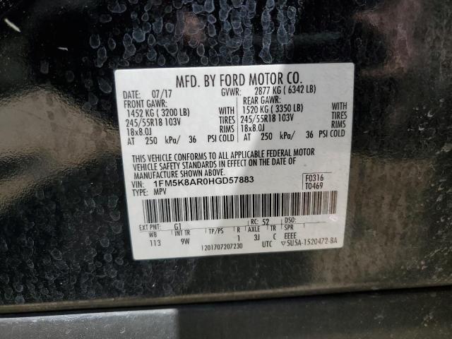 1FM5K8AR0HGD57883 - 2017 FORD EXPLORER POLICE INTERCEPTOR 黑色 照片 14