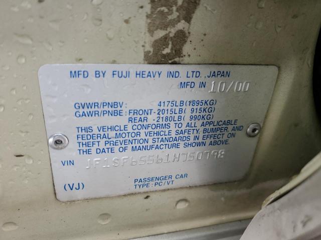 JF1SF65561H750798 - 2001 SUBARU FORESTER S TAN photo 13