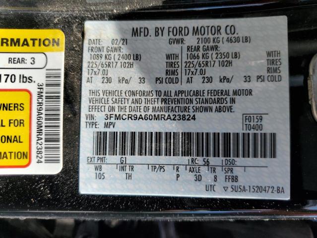 3FMCR9A60MRA23824 - 2021 FORD BRONCO SPO BLACK photo 13