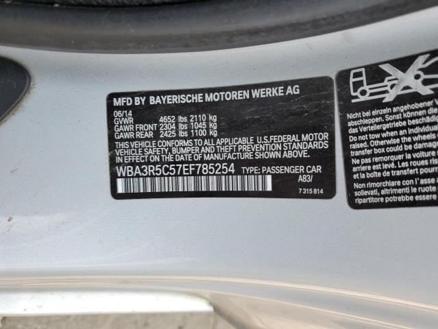 WBA3R5C57EF785254 - 2014 BMW 435 XI SILVER photo 12