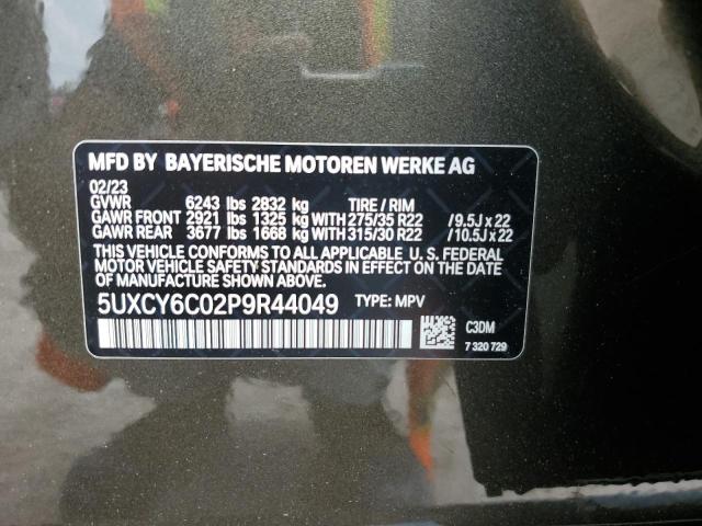 5UXCY6C02P9R44049 - 2023 BMW X6 XDRIVE40I GRAY photo 14