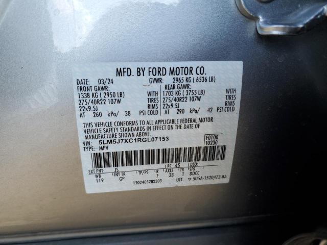 5LM5J7XC1RGL07153 - 2024 LINCOLN AVIATOR RESERVE 银色 照片 13