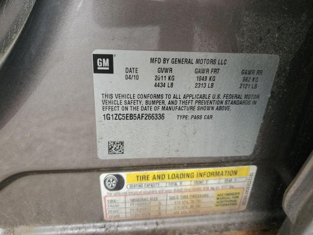 1G1ZC5EB5AF266336 - 2010 CHEVROLET MALIBU 1LT TAN photo 12