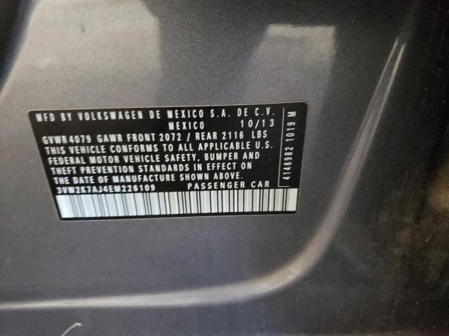 3VW2K7AJ4EM226109 - 2014 VOLKSWAGEN JETTA BASE 灰色 照片 12