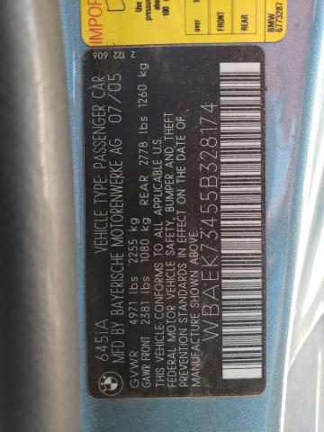 WBAEK73455B328174 - 2005 BMW 645 CI AUTOMATIC 蓝色 照片 13