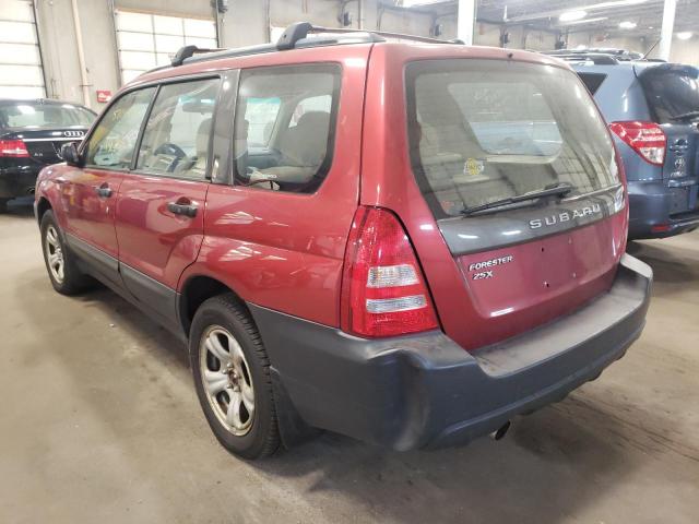 JF1SG63625H706554 - 2005 SUBARU FORESTER 2.5X RED photo 3