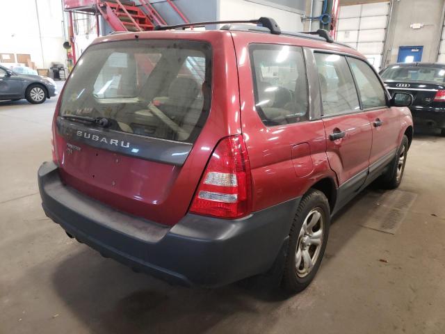 JF1SG63625H706554 - 2005 SUBARU FORESTER 2.5X RED photo 4